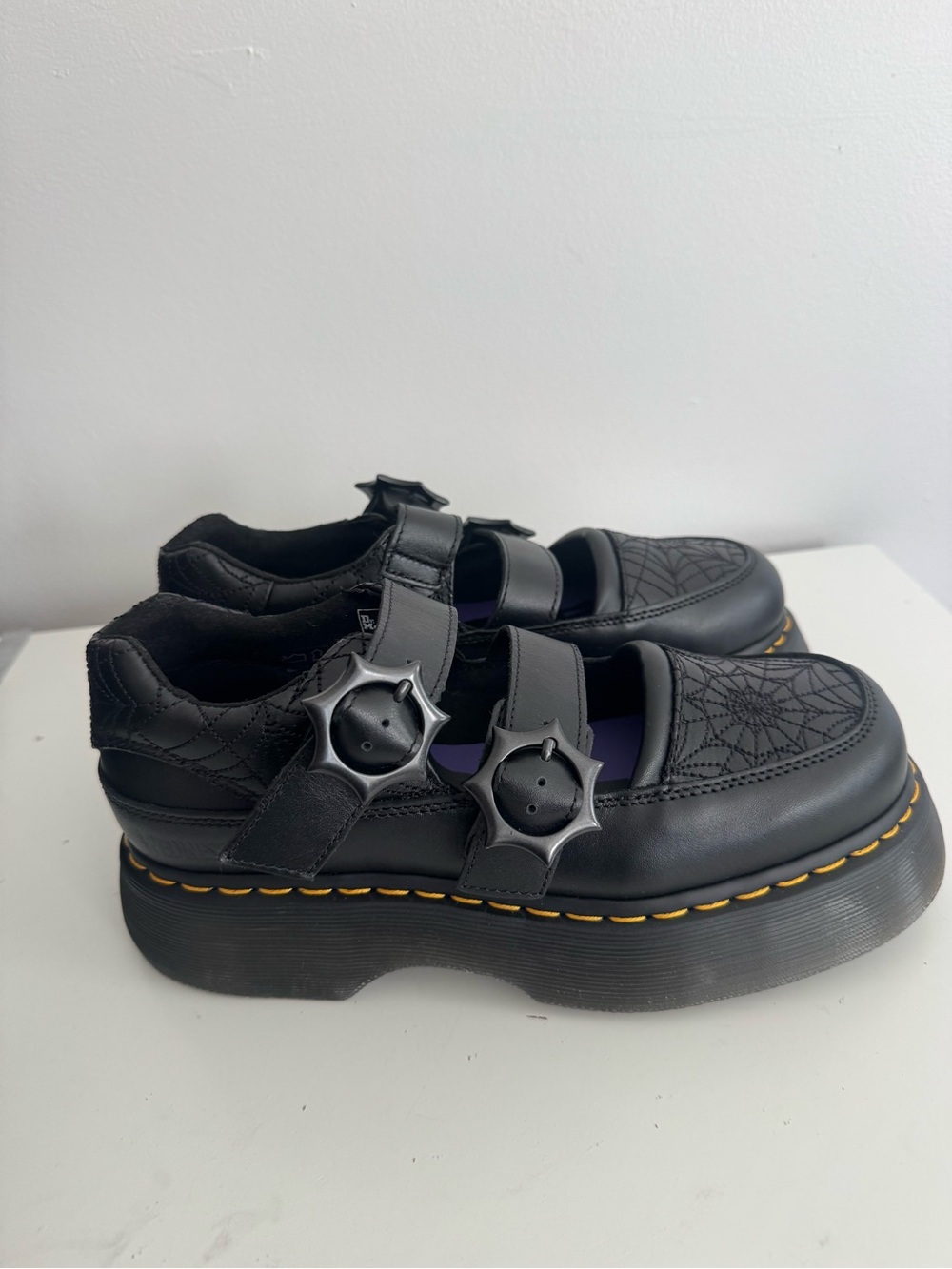 New DR. MARTENS X Wednesday Buzz Mary Jane Platform Shoes 8 - Picture 11 of 15